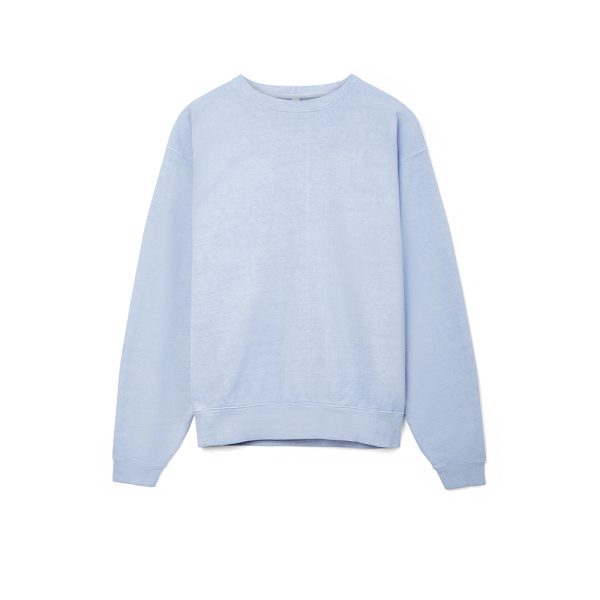 Custom unisex thick fleece pullover sweatshirt acid wash crewneck